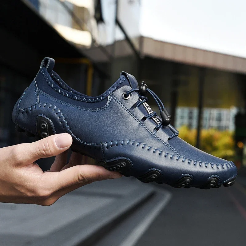 Vapaa-ajan nahkakengät, valkoiset slip-on-lenkkarit
