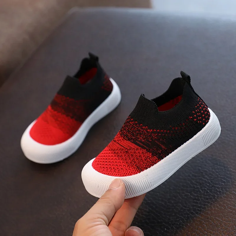 Chaussures pour enfants, souples et respirantes, en maille, à enfiler, patchwork de couleurs, pour garçons et filles