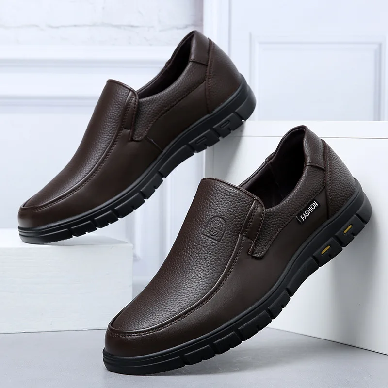Chaussures en cuir véritable faites à la main, chaussures décontractées à plateforme plate