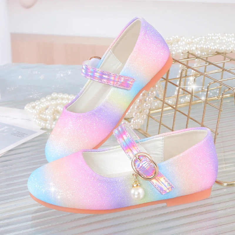 Chaussures de princesse à paillettes, Chaussures plates, de danse, Chaussures de fête, Chaussure femme cendriyon