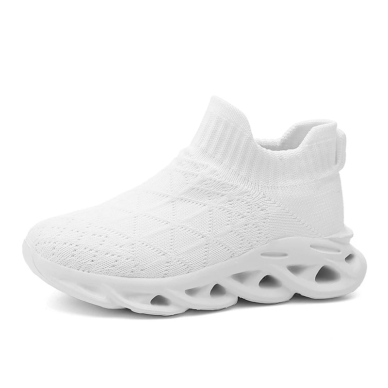Lasten trendikkäät, neulotut, hengittävät, kevyet ja rennot slip-on-sukkakengät