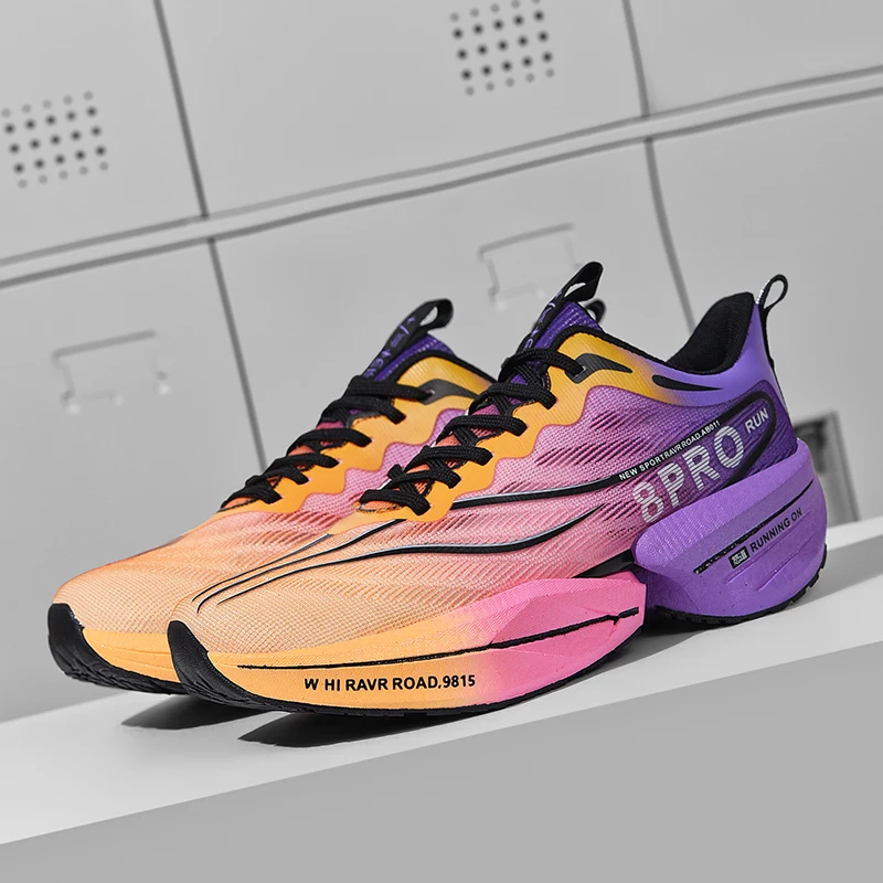 Chaussures de course, running, respirantes, antidérapantes, de haute qualité, avec coussin d’air et plaque en carbone