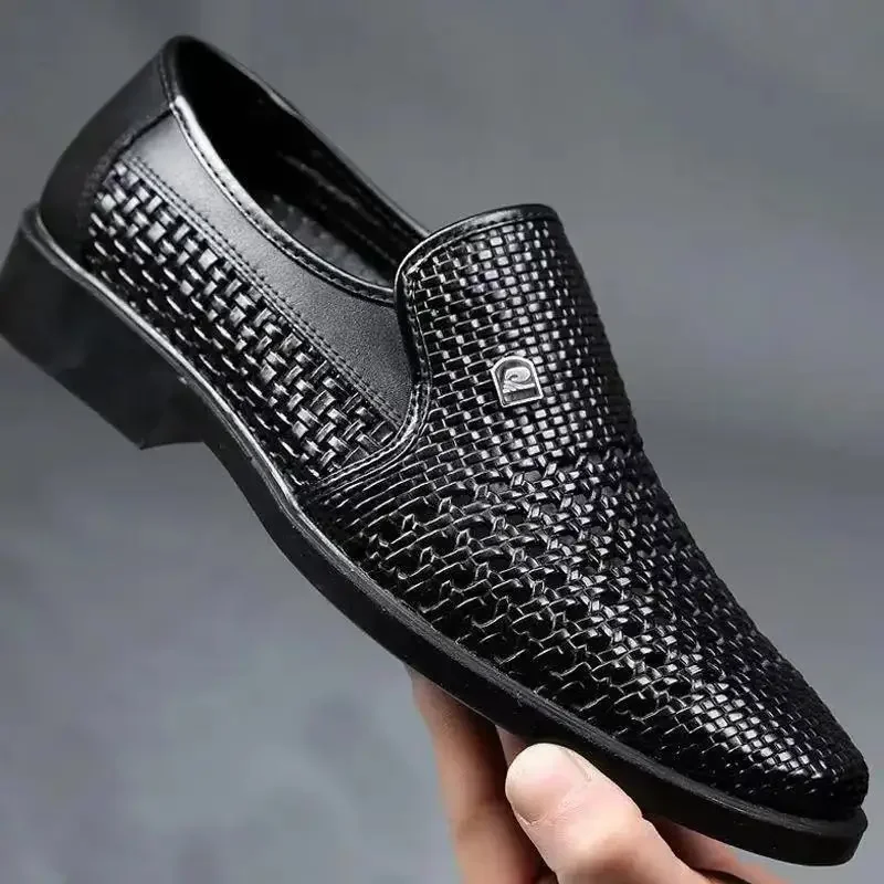 Chaussures d’été en cuir, chaussures d’affaires, tenue de soirée, chaussures de bureau respirantes
