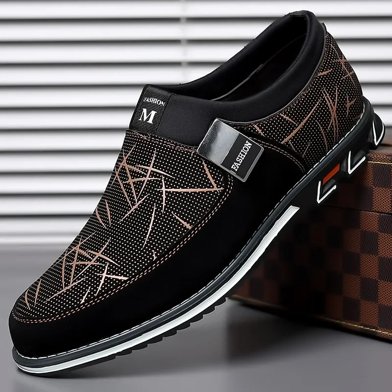 Chaussures en cuir classiques et décontractées, mocassins à enfiler, mocassins d’affaires