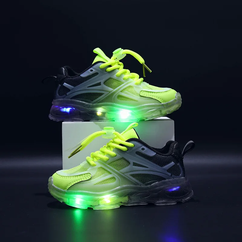 Chaussures de sport décontractées, Baskets lumineuses à LED pour enfants, à semelle souple, lumineuses, pour les tout-petits