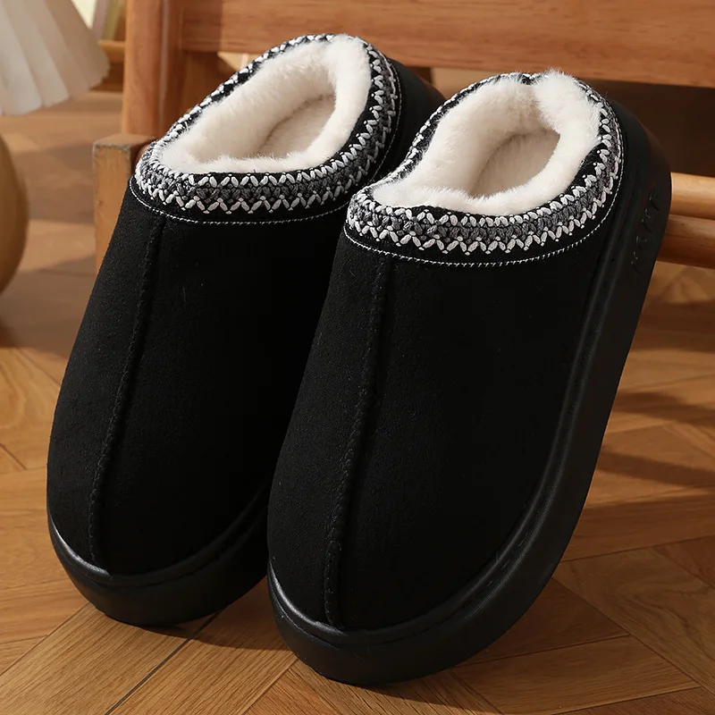 Chaussures chaudes en coton, confortables et antidérapantes, unisexes, Chaussons d’hiver à plateforme